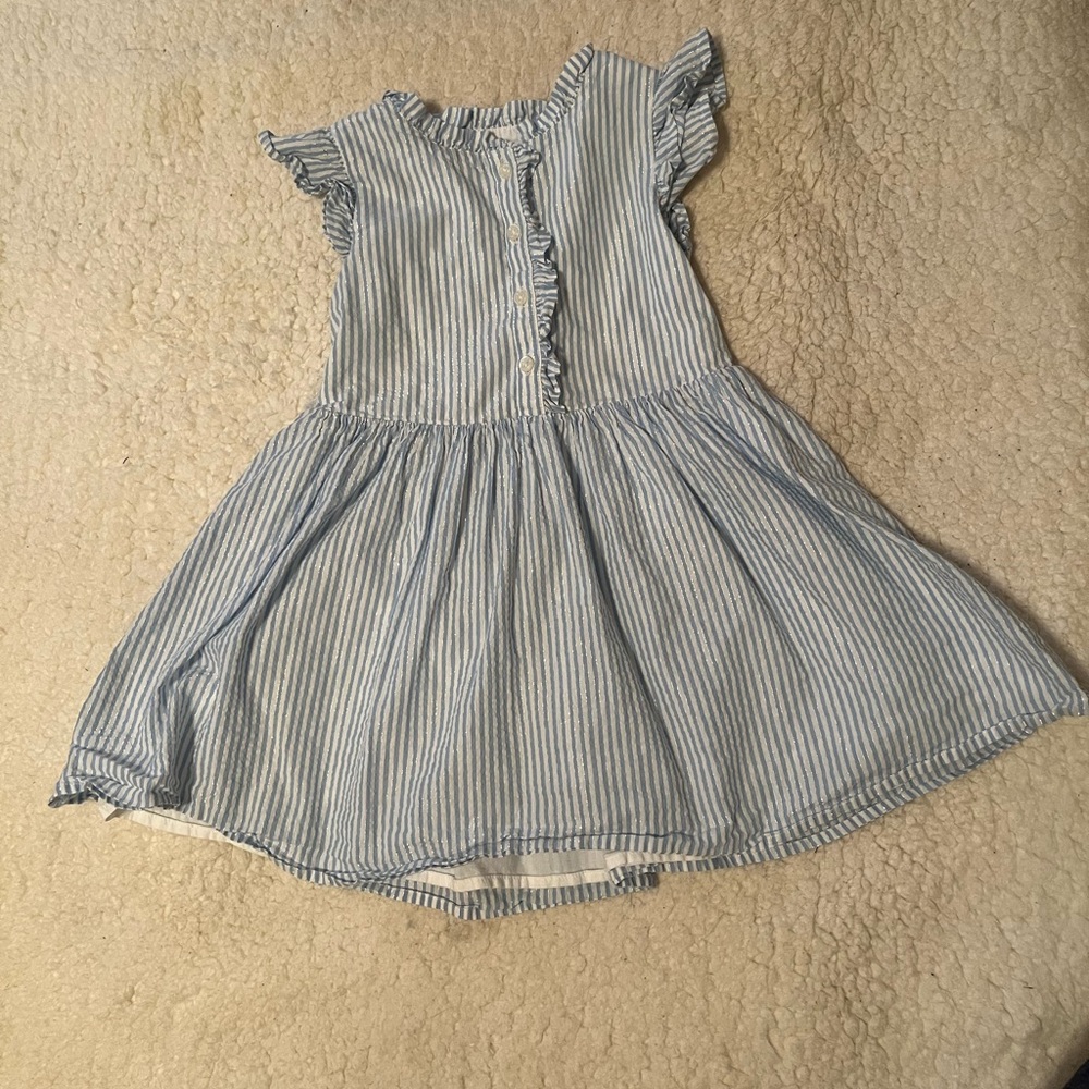 GAP Toddler Girls’ Metallic Stripe Ruffle Dress